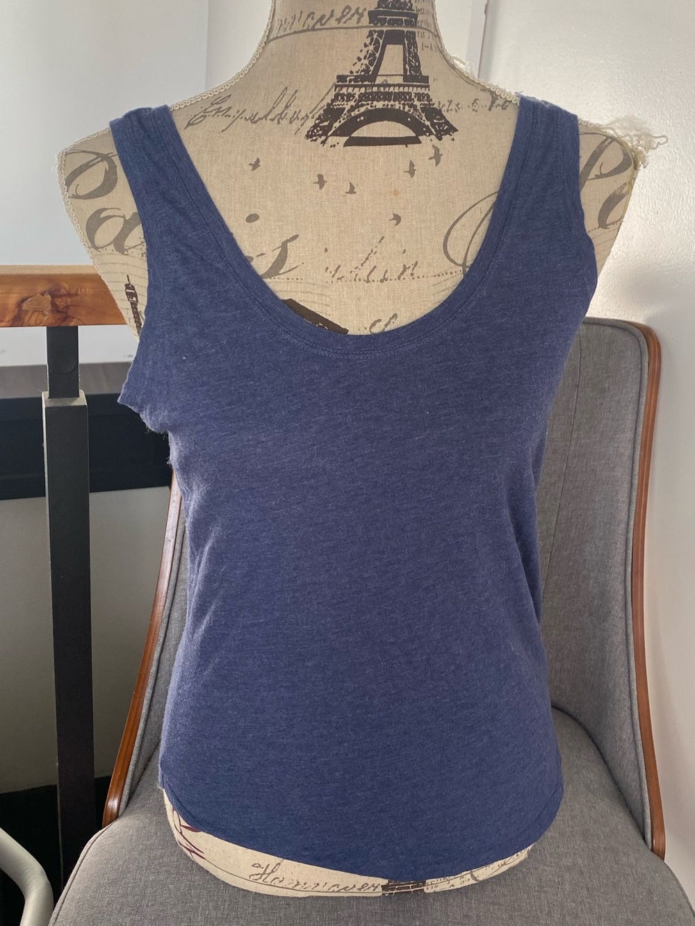 Victoria's Secret Heathered Navy Scoop Tank